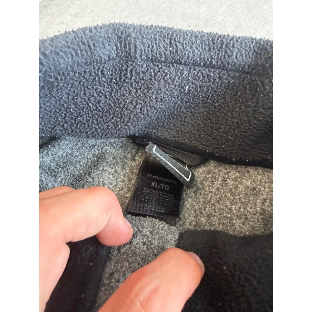 The North Face Mens XL Full Zip Fleece Jacket Grey Black Colorblock Outdoor